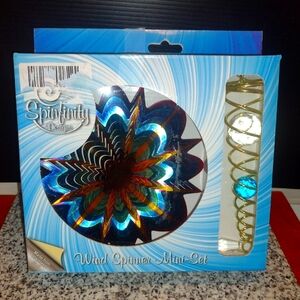 Spinfinity (Outdoor Hanging Wind Spinner Mini) 8” x 8". Powder Coated Stainless.